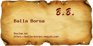 Balla Borsa névjegykártya